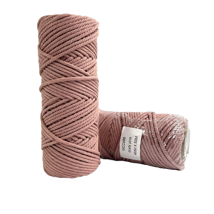 4mm Macrame Rope 50mtr roll Dusty Pink - Harry & Wilma