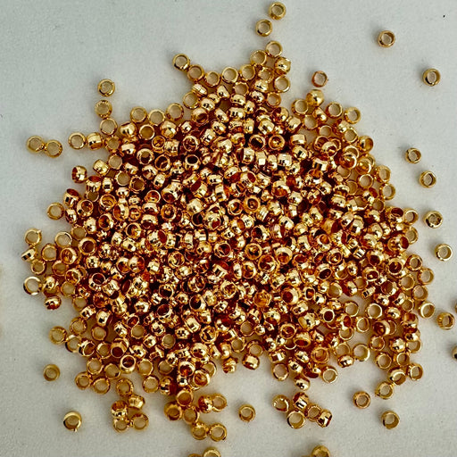 Crimp beads Gold 2mm (Nickel Free)