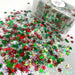 Christmas Glitter Mix - Red Green Snowflakes White Snow 37g