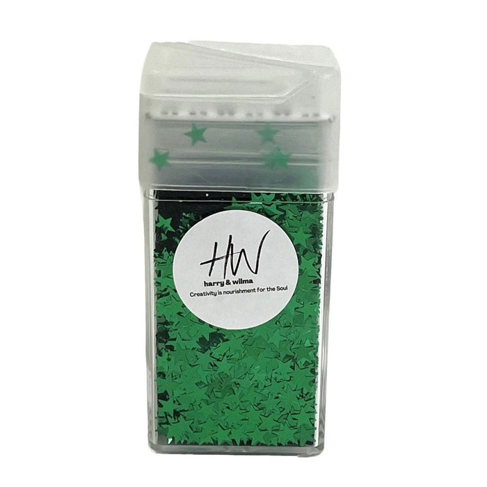 Christmas Glitter Mix - Christmas Stars Green 42g - Harry & Wilma