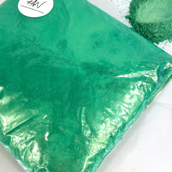 Green Gold Shimmer BULK Lustre Mica Powder 500g bag - Harry & Wilma