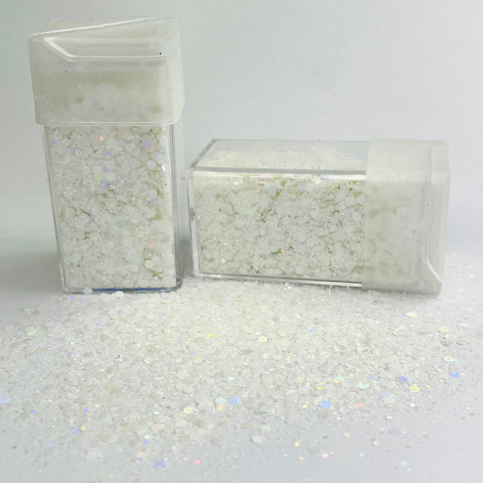 Matte Pastel Glitter Holographic Ivory White 42g - Harry & Wilma