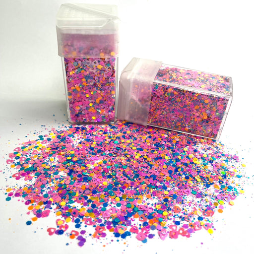 Mixed Pastels Glitter Luv Heart Treasure Mix - Harry & Wilma