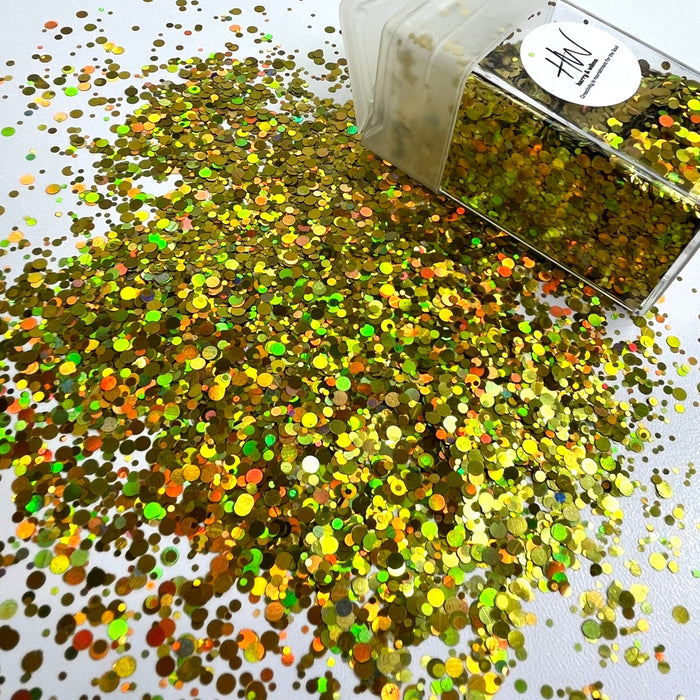 Round Chunky Holo Glitter - Gold 46g - Harry & Wilma