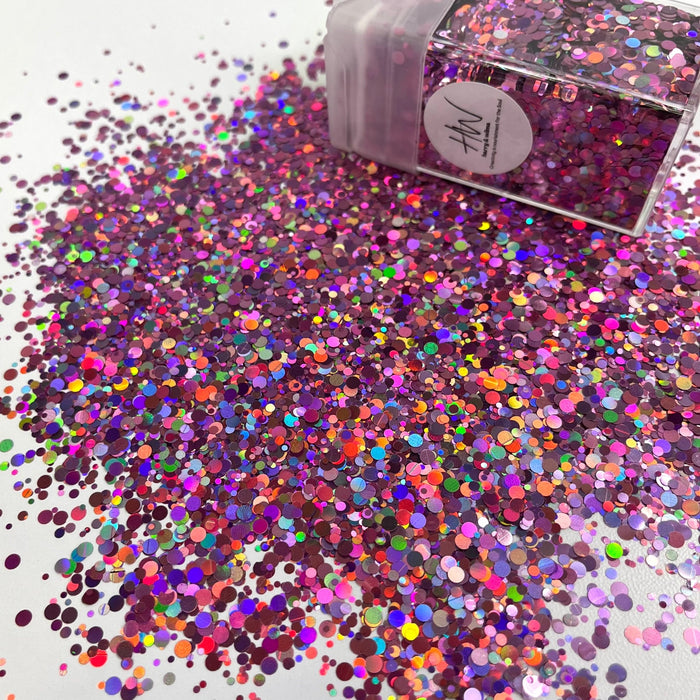 Round Chunky Holo Glitter - Pink 42g - Harry & Wilma