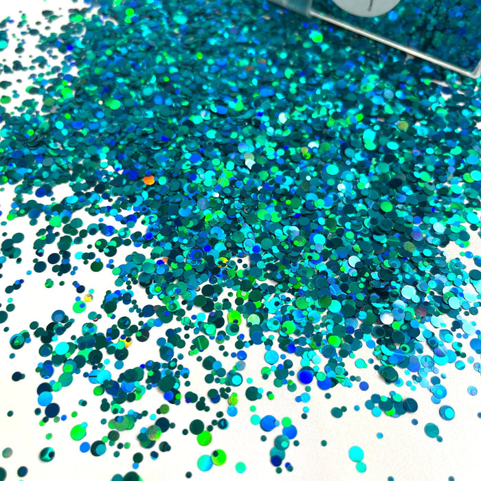 Round Chunky Holo Glitter - Rich Teal 42g - Harry & Wilma