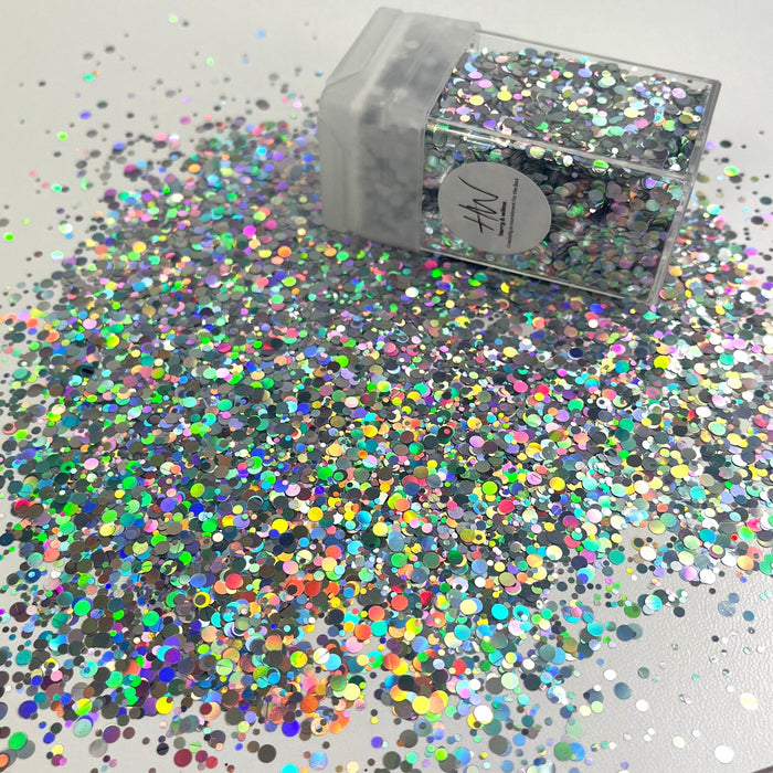 Round Chunky Holo Glitter - Silver 42g - Harry & Wilma