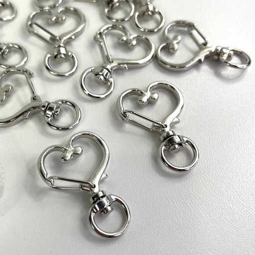 Snap Keychains Heart - Silver 12pcs - Harry & Wilma