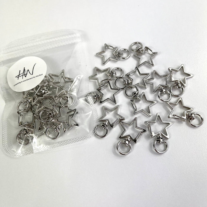 Snap Keychains Star - Silver 12pcs - Harry & Wilma