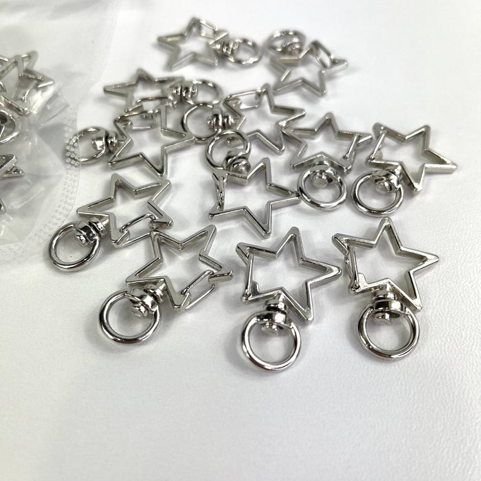 Snap Keychains Star - Silver 12pcs - Harry & Wilma