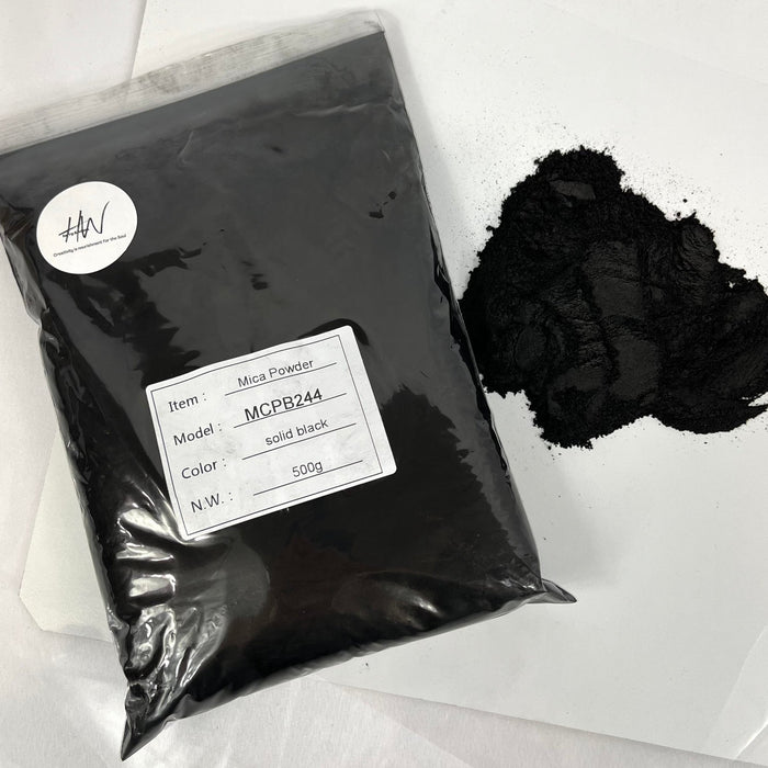 Solid Black BULK Lustre Mica Powder 500g bag - Harry & Wilma