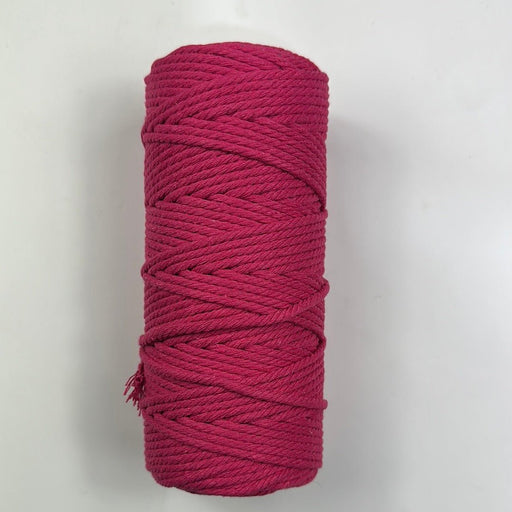 3mm Macrame Cotton Cord Fuchsia 100mtr roll - Harry & Wilma