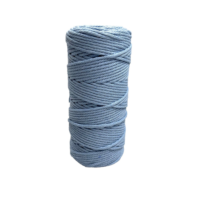 3mm Macrame Cotton Rope Baby Blue 100mtr roll - Harry & Wilma