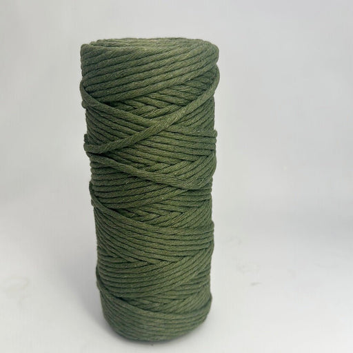 3mm Macrame Moss Green SINGLE Strand 100mtr Roll - Harry & Wilma