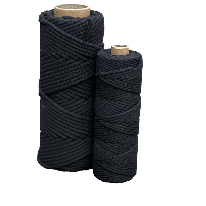 4mm Braided Macrame Cord 50mtr - Black - Harry & Wilma