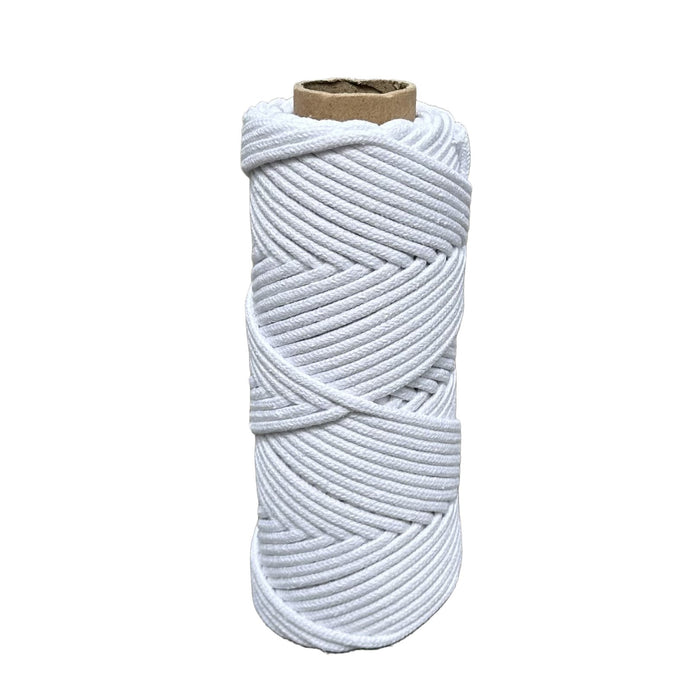 4mm Braided Macrame Cord 50mtr - White - Harry & Wilma