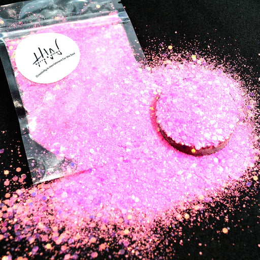 Glow in the Dark Glitter Pink/Pink Chunky Mix