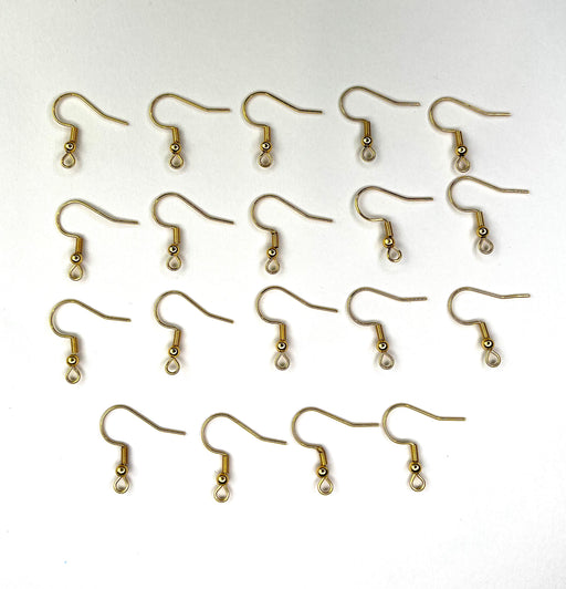 Earring Hooks Gold 18K 20pcs (Fish Hook Type) - Stainless Steel — Harry &  Wilma
