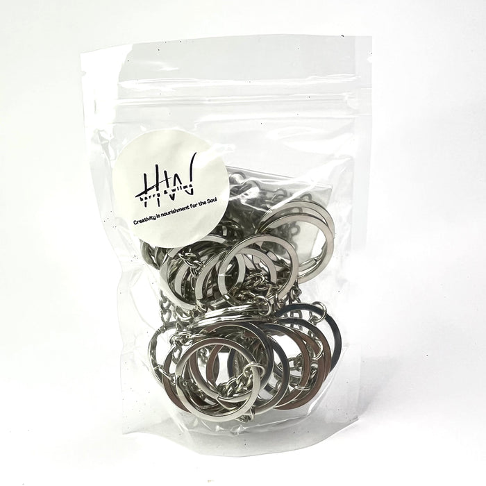 Keyring Set Silver Keyring (20pc), 8mm Jump rings (40pc) Mini screws (40pc) (Nickel Free)