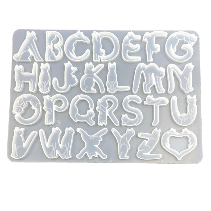 Silicone Mould - Alphabet Stylised Cats - Harry & Wilma